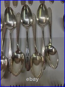 91 Pieces Vintage Oneida Community Plate Grosvenor Flatware Set No Monogram