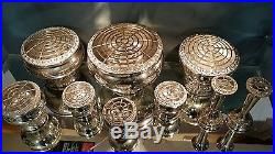 A job lot of 9 vintage silver plated rose bowls. Flower vases