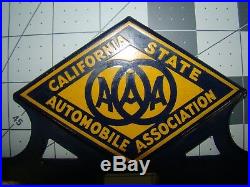 AAA California State automobile Association porcelain license plate topper