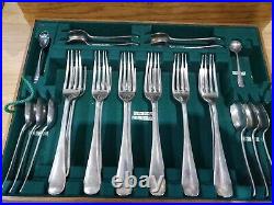 ANTIQUE 39 PIECE MAPPIN & WEBB SILVER PRINCES PLATE CANTEEN of CUTLERY
