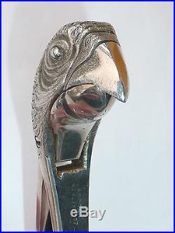 Antique Vintage Silver Plate Parrots Head Nutcrackers Asprey London Nutcracker
