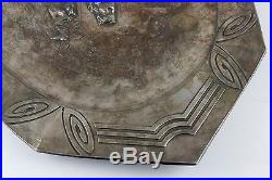 ANTIQUE VINTAGE SILVER PLATED WMF 1910 TWO LIONS TRAY PLATE
