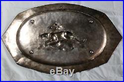 ANTIQUE VINTAGE SILVER PLATED WMF 1910 TWO LIONS TRAY PLATE