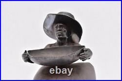 ATQ! Black Americana Wilcox silver Plate Co Card holder Planter Figural Vintage