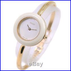 AUTHENTIC GUCCI 11/12.2 Change bezel Watches gold/white Gold Plated Women