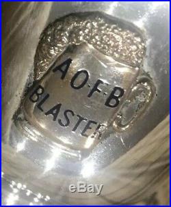 Amazing Vintage AOFB Silver Plated & Enamel Tankard ANCIENT ORDER FROTH BLOWERS