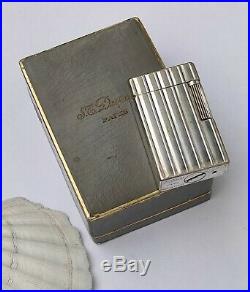 Ancien Briquet St Dupont D57 Vintage Gas Gaz Silver plated Lighter