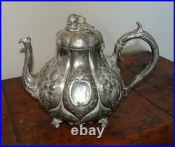 Antique 19th Century Roberts & Co Silver Plated Fairy Tale Pumpkin Teapot (Legs)