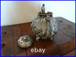 Antique 19th Century Roberts & Co Silver Plated Fairy Tale Pumpkin Teapot (Legs)