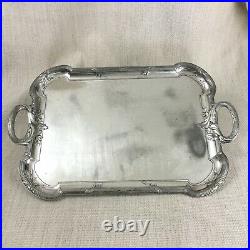 Antique Christofle Tray Silver Plate Gallia Large Twin Handle French Art Nouveau