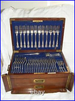 Antique Elkington Silver Plated Campaign Canteen Of Cutlery 1907, 18 Settings