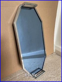 Antique Fortnum & Mason Mirror Tray. Blued. Chromed. Butler Serving