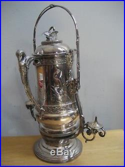 Antique Reed & Barton Silver Plated Coffee Pot Urn Pitcher Patent 1872 Vintage