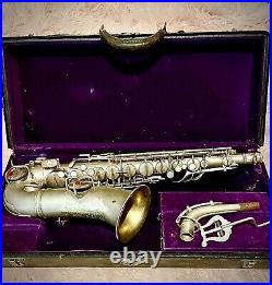 Antique Silver Plated Alto Saxophone Withgold Bell & Near Perfect Body Valencia