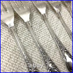 Antique Silver Plated Cutlery Cake Forks German Marly Rocaille Louis XIV