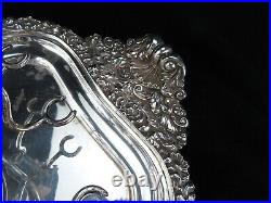 Antique Silver Plated Drinks Tray Wine Bottle Stand Coaster RARE Walker & Hall