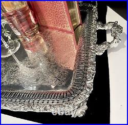 Antique Silverplate Serving Tea Tea Silver plate Wilcox Vintage Butlers Tray