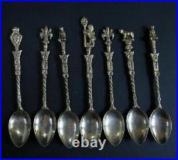 Antique Spoons Silver plated And Dessert Spatula Set Marked Italy Handcrafted