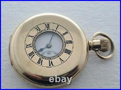 Antique Swiss Made Half Hunter 10ct Gold Plated Pocket Watch SPARES/REPAIR