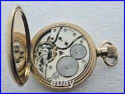 Antique Swiss Made Half Hunter 10ct Gold Plated Pocket Watch SPARES/REPAIR