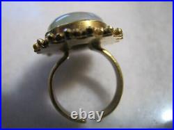 Antique Victorian Silver Gold Plated Signet Ring Quadriga With God Apollo