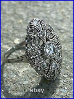 Antique Victorian Vintage Traditional Ring 2.31 Ct Diamond 14k White Gold Plated