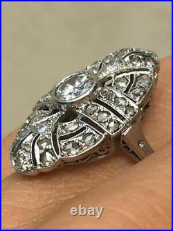 Antique Victorian Vintage Traditional Ring 2.31 Ct Diamond 14k White Gold Plated