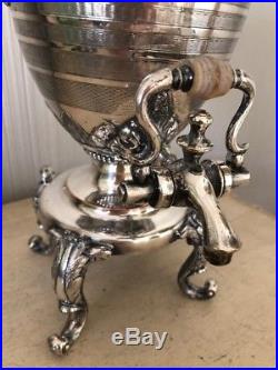 Antique Vintage 13.5 Silver Plate Hot Water Coffee Urn Dispenser Pot