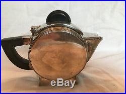 Antique Vintage Art Deco Round Silver Plate Creamer Small Teapot Christofle