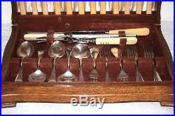 Antique / Vintage Canteen Of Silver Plate Serving Cuttlery Ashberry