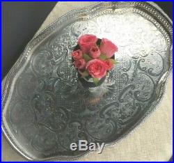 Antique Vintage English Silver Plate Gallery Tray