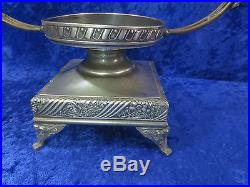 Antique Vintage FENTON BRIDES WEDDING Basket RUFFLE Glass QUADRUPLE Silverplate