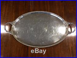 Antique Vintage Harrods Silver Plated Roberts And Belks Oval Serving Tray