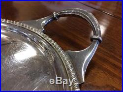 Antique Vintage Harrods Silver Plated Roberts And Belks Oval Serving Tray