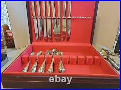 Antique Vintage Plymouth Silver PlateSilverware Flatware Pieces & Case 38 Pcs