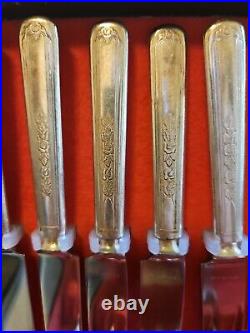 Antique Vintage Plymouth Silver PlateSilverware Flatware Pieces & Case 38 Pcs