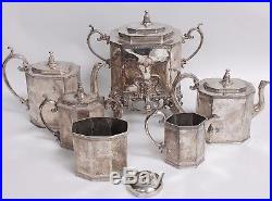 Antique Vintage Reed & Barton Silver Plate 1914 Tea & Coffee Set with Serving Tray