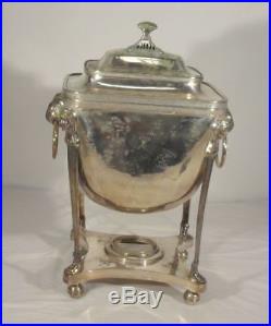 Antique Vintage Sheffield Silverplate Egyptian Revival Hot Water Urn Kettle Pot
