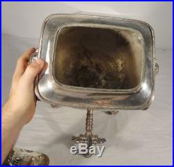 Antique Vintage Sheffield Silverplate Egyptian Revival Hot Water Urn Kettle Pot