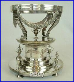 Antique Vintage Silver Plate Serving Stand or Crystal Ball Orb Display Stand