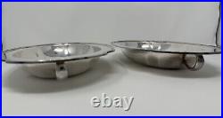 Antique Vintage Silver Plated Serving Dishes Entree Set Of 2 With Handles 11.5