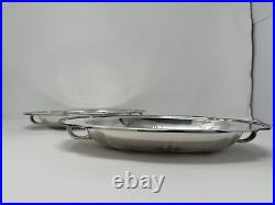 Antique Vintage Silver Plated Serving Dishes Entree Set Of 2 With Handles 11.5