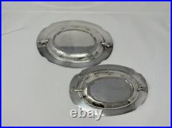 Antique Vintage Silver Plated Serving Dishes Entree Set Of 2 With Handles 11.5