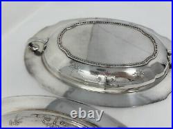 Antique Vintage Silver Plated Serving Dishes Entree Set Of 2 With Handles 11.5