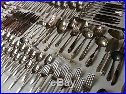 Antique Vintage silverplate flatware lot 150 pieces knives forks spoons