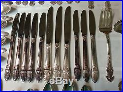 Antique Vintage silverplate flatware lot 150 pieces knives forks spoons