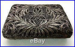 Antique cigarette case vintage Filigree silver plated Russia colections USSR lot