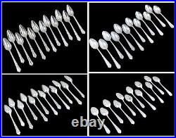 Antique silver plate cased 113 piece 12 person cutlery canteen soup sauce ladle