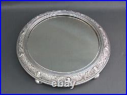 Antique silver plated grand tour mirror top cake stand
