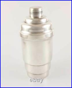 Art Deco Silver Plated Stepped Cocktail Shaker. Antique Vintage Barware c1930